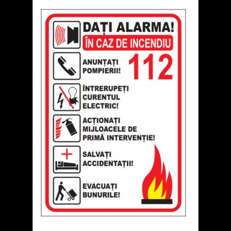 Semn in caz de incendiu